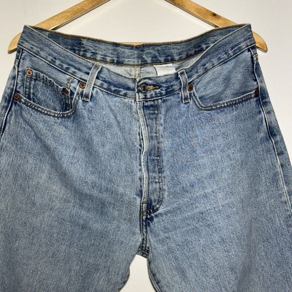 LEVIS 501 Classic Button Fly Denim Blue Jeans Men Size 36 X 32 Fit 35 X 32 - Picture 5 of 12